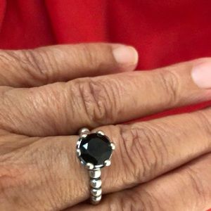 Authentic pandora ring black spinel size 54